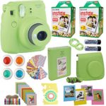 Fujifilm Instax Mini 9 Instant Camera + Fuji INSTAX Film (40 Sheets) Includes Camera Case + Frames + Photo Album + 4 Color Filters and More Top Accessories Bundle (Green)