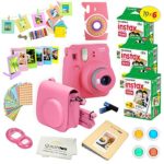 Fujifilm Instax Mini 9 Instant Camera FLAMINGO PINK w/ Fujifilm Instax Mini 9 Instant Films (60 Pack) + A14 Pc Deluxe Bundle For Fujifilm Instax Mini 9 Camera