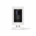 All-new Ring Stick Up Cam Wired HD Security Camera with Two-Way Talk and Siren, White, Works with Alexa