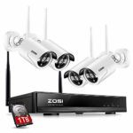 ZOSI Wireless Security Cameras System, 4CH 1080P HD Network IP NVR with 1TB Hard Drive and (4) HD 1.0MP 720P Wireless Weatherproof Indoor Outdoor Surveillance Cameras with 100ft Night vision