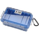 Waterproof Case | Pelican 1050 Micro Case – for iPhone, cell phone, GoPro, camera, and more (Blue/Clear)