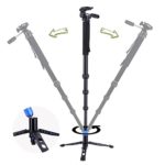 DIGIANT MP-3606 Professional Camera Monopod 70″ Telescoping DSLR Monopods with Removable Camera Tripod Base 3-way Fluid Pan-Head , Include Carrying Bag