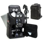 USA GEAR Digital SLR Camera Backpack w/15.6″ Laptop Compartment features Padded Custom Dividers, Tripod Holder, Rain Cover & Storage – Compatible with DSLR Cameras by Nikon, Canon, Sony, Pentax & More