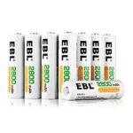 EBL 16 Pack AA 2800mAh Rechargeable Batteries with Battery Storage Case – UL Certified