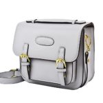 SAIKA Retro PU Leather Shoulder Bag Case Compatible Polaroid Fujifilm Instax Mini 9 8 90 Instant Camera/HP Sprocket Printer Other Instant Camera Accessories – Smokey White