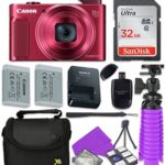 Canon PowerShot SX620 HS Wi-Fi Digital Camera (Red) with Sandisk 32 GB SD Memory Card + Extra Battery + Tripod + Case + Card Reader + Cleaning Kit