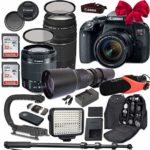 Canon EOS Rebel T7i DSLR Camera Bundle with Canon EF-S 18-55mm f/4-5.6 IS STM Lens + Canon EF 75-300mm f/4-5.6 III Lens + 500mm f/8 Preset Lens + Accessory Kit