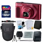 Canon PowerShot SX620 HS Digital Camera (Red) + Transcend 32GB Memory Card + Point & Shoot Camera Case + Card Reader + Card Wallet + Cleaning Kit + Screen Protectors + Tripod – Deluxe Accessory Kit