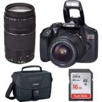 Canon EOS Rebel T6 Digital SLR Premium Kit, EF-S 18-55mm and EF 75-300mm Zoom Lenses, Backpack, 16GB Memory Card, Wifi