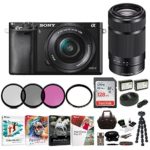 Sony Alpha a6000 Mirrorless Camera w/16-50mm & 55-210mm Lenses & 128GB Bundle