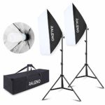 RALENO Softbox Photography Lighting Kit 20″X28″ Photography Continuous Lighting System Photo Studio Equipment with 2pcs E27 Socket 5500K Bulb Photo Model Portraits Shooting Box