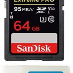SanDisk 64GB SDXC Extreme Pro Memory Card Bundle Works with Fujifilm X-T3, X-T20, X-T2, X-H1 Mirrorless Camera 4K V30 (SDSDXXG-064G-GN4IN) Plus (1) Everything But Stromboli (TM) Combo Card Reader