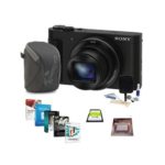 Sony DSC-HX90V Digital Camera, 18.2MP, Black – Bundle with 16GB Class 10 SDHC Card, Camera Case, Cleaning Kit, Screen Protector, Professional Software Package