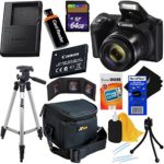 Canon Powershot SX420 is 20 MP Wi-Fi Digital Camera with 42x Zoom (Black) Includes: Canon NB-11LH Battery & Canon Charger + 9pc 64GB Deluxe Accessory Kit w/HeroFiber Cloth