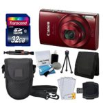 Canon PowerShot ELPH 190 is Digital Camera (Red) + Transcend 32GB Memory Card + Camera Case + USB Card Reader + Screen Protectors + Memory Card Wallet + Cleaning Pen + Great Value Accessory Bundle