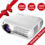 Crenova XPE660 Upgraded Home Entertainment Video Projector – Full 1080P HD Supported – 5,000 Lumens Create Vivid Brightness – 1280X800 Native Resolution Gives Big-Screen Images with Unmatched Clarity