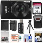 Canon PowerShot Elph 190 is Wi-Fi Digital Camera (Black) with 32GB Card + Case + Battery & Charger + Flex Tripod + Kit
