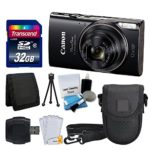 Canon PowerShot ELPH 360 HS Digital Camera (Black) + Transcend 32GB Memory Card + Camera Case + USB Card Reader + LCD Screen Protectors + Memory Card Wallet + Complete Accessory Bundle