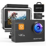 APEMAN Action Camera 4K 20MP WiFi Ultra HD Underwater Waterproof 40M Sports Camcorder with 170 Degree EIS Sony Sensor, 2 Upgraded Batteries, Portable Carrying Bag and 24 Mounting Accessories Kits