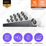 Samsung Wisenet SDH-C85100BF 16 Channel 4MP Super HD DVR Video Security System with 2TB Hard Drive and 10 4MP Weather Resistant Bullet Cameras (SDC-89440BF) – (Certified Refurbished)