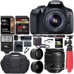 Canon EOS Rebel T6 Digital SLR Camera Kit with EF-S 18-55mm f/3.5 Lens, Lexar 64GB and Ritz Gear U3 32GB Memory Cards, Lens Filters, Camera Bag, Flexi-Tripod, and Accessory Bundle