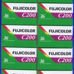 10 Rolls Fujifilm Fujicolor C200 200 ISO 36 exp 35mm Color Negative Film (Pack of 10)