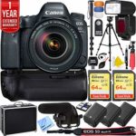 Canon EOS 6D Mark II 26.2MP Full-Frame Digital SLR Camera with 24-105mm is II USM Lens Pro Memory Triple Battery & Grip SLR Video Recording Bundle – Newly Released 2018 Beach Camera