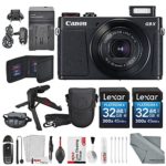 Canon PowerShot G9 X Mark II Digital Camera (Black) Deluxe Bundle W/ 2 X 32 GB SD Card + Table Top Tripod + AC/DC Turbo Travel + Wrist Grip Strap + Point and Shoot Camera Case + Xpix Cleaning Kit