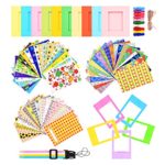 Sunmns Colorful Bundle Set Accessories for Fujifilm Instax Mini 9/8/ 90/70 Camera, Accessory include Film Sticker, Desk Frames, Hanging Frame, Strap