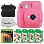 Fujifilm instax mini 9 Instant Film Camera (Flamingo Pink) + Fujifilm Instax Mini Twin Pack Instant Film (80 Shots) + Camera Case + AA Batteries + Accessories – International Version (No Warranty)