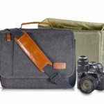 Estarer Camera Shoulder Bag for SLR/DSLR Digital Cameras Laptop Canvas Messenger Bag with Camera Insert Sleeve