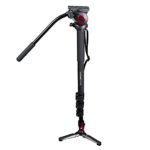 miliboo MTT705B Carbon Fiber Portable Fluid Head Camera Monopod for Camcorder/DSLR Stand Professional Video Tripod 72″ Max Height with 10 Kilograms Max Load Capacity Compact with Manfrotto Monopod