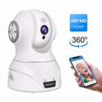 Wireless Security Camera, 1536P 3MP WiFi IP Home Surveillance Camera, Pan/Tilt/Zoom Camera for Pet/Elder/Baby Monitor with Motion Detection, Night Vision, 2 Way Audio, Compatible with Alexa