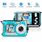 Underwater Camera 24.0MP Waterproof Digital Camera Full HD 1080p Selfie Dual Screen Video Recorder Point and Shoot Digital Camera