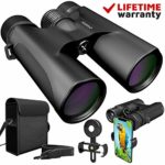 Binoculars for Adults. 10×42 Waterproof Lightweight Compact Binocular Prism Bak4. HD Binocular for Bird Watching Hunting Traveling and Sightseeing with Smartphone Adapter