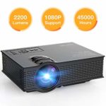 APEMAN Projector Upgraded Mini Portable Projector 2200 Lumens LED Full HD Video Home Theater Supports 1080p HDMI/VGA/USB/SD Card/AV Input Remote Control Video Game Chromecast for Family Entertainment