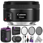 Canon EF 50mm f/1.8 STM Lens w/Essential Photo Bundle – Includes: Altura Photo UV-CPL-ND4, Neoprene Lens Pouch, Camera Cleaning Set