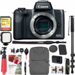 Canon EOS M50 Mirrorless Camera Body with 4K Video (Black) and Pro Photography Bundle Backpack, Monopod, SanDisk 64GB SDXC Memory Card, Extra Battery Kit (EOS M50 Pro Photography Bundle)