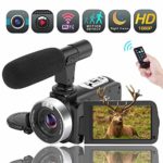 Video Camera WiFi Camcorder Digital Camera Full HD 1080P 30FPS 16X Digital Zoom Vlogging Camera with Microphone 3.00 Rotatable Touch Screen Support Remote Control Time-Lapse Photography Night Vision