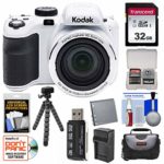 KODAK PIXPRO AZ421 Astro Zoom Digital Camera (White) with 32GB Card + Case + Battery/Charger + Flex Tripod + Kit