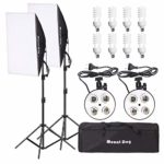 MOUNTDOG 1600W Softbox Photography Lighting Kit Professional Continuous Light 20’x 28′ Softbox2 Set 8X45W E27 5500K Bulbs Camera Photo Studio 4 Socket Headlight Portrait Photoshooting Portraits