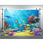 VVM 7x5ft Underwater World Backdrop Cartoon Colorful Sea Photography Backdrop for Pictures Party Decoration XCVV022