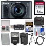 Canon PowerShot SX730 HS Wi-Fi Digital Camera (Black) with 64GB Card + Case + Flash + Battery & Charger + Tripod + Kit