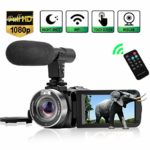 Camcorder Digital Video Camera, Camcorder with Microphone WiFi IR Night Vision Full HD 1080P 30FPS 3″ LCD Touch Screen Vlogging Camera with Remote Control (V2H)