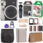 Fujifilm Instax Mini 90 Instant Camera + Fuji Instax Film (20 Sheets) + Giant Accessories Bundle(12 Piece) (Black)
