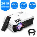 Projector, 2018 Updated ABOX T22 Portable Home Theater LCD Video Projector Support 1080p HDMI USB SD Card VGA AV Phone Laptops for Home Cinema TV 60 ANSI Lumen White