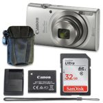 Canon PowerShot ELPH 180 Digital Camera (Silver) with 32GB Memory + Case