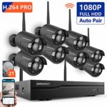 [Better Than H.264] Security Camera System Wireless,SMONET 8CH 1080P H.264 PRO Wireless CCTV Camera System(2TB Hard Drive) with 8pcs 2.0MP Black HD Security Camera, P2P WiFi Security Camera System