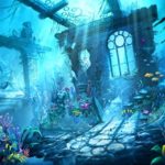 Jervie Ruins Under Sea Party Photo Backdrop Cartoon Underwater World Fantasy Ocean Scenery Booth Background for Photography Studio 10×8 ft 1161