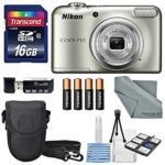 Nikon COOLPIX A10 Digital Camera Bundle with 16GB + Batteries + Case + Deluxe Starters Kit + FiberTique Cleaning Cloth